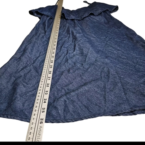 Forme Large Navy Blue Cotton Cold Off The Shoulder Spaghetti Summer Shor… - Picture 8 of 11